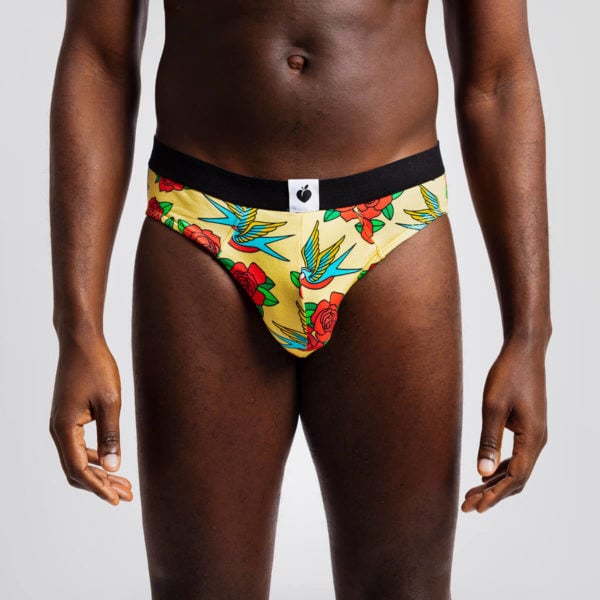 slip hombre algodon amarillo