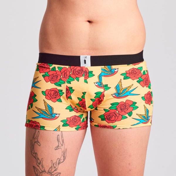 boxer algodon hombre estampado amarillo