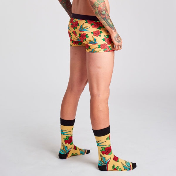 boxer algodon hombre estampado amarillo