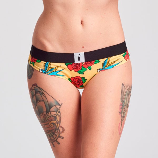 braga estampada algodon amarilla